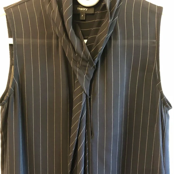 Theory pin stripe sleeveless dress shirt - Picture 4 of 6